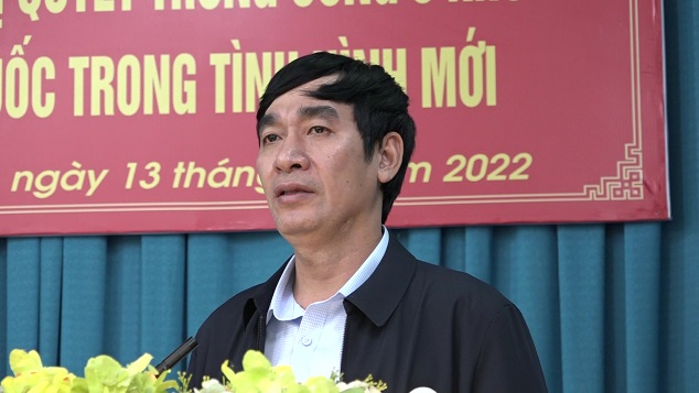 Đồng chí Nguyễn Ngọc Tiến – Thường vụ Tỉnh uỷ, Trưởng ban Nội chính Tỉnh uỷ phát biểu chỉ đạo tại Hội nghị.