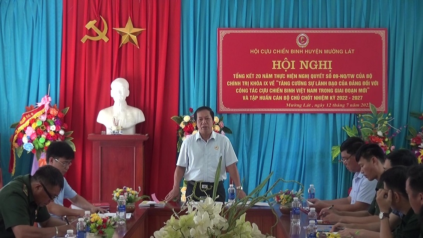Đồng chí Nguyễn Hải Lưu, Phó Chủ tịch Hội CCB huyện phát biểu khai mạc Hội nghị
