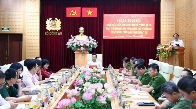 Điểm cầu Hội nghị trực tuyến tại Bộ Công an