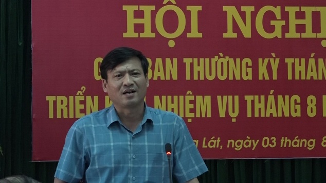 Đồng chí Nguyễn Văn Bình - Phó Bí thư Huyện Ủy, Chủ tịch UBND huyện Kết luận hội nghị