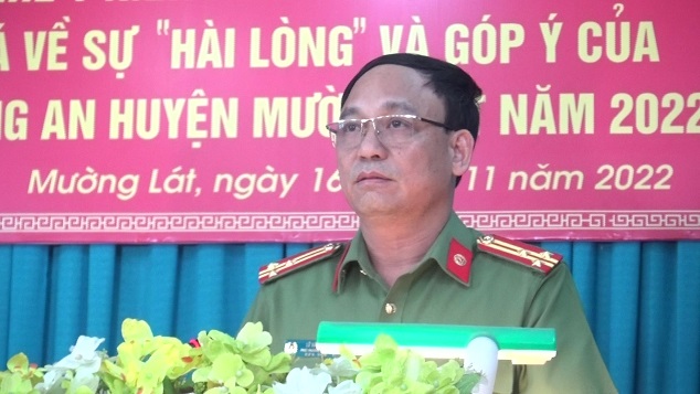 Đại diện lãnh đạo Công an tỉnh phát biểu định hướng Hội nghị