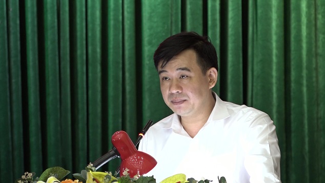 Đồng chí Phạm Trọng Dũng, Phó trưởng Ban Thường trực Ban Dân vận Tỉnh uỷ phát biểu khai mạc Hội nghị tập huấn.