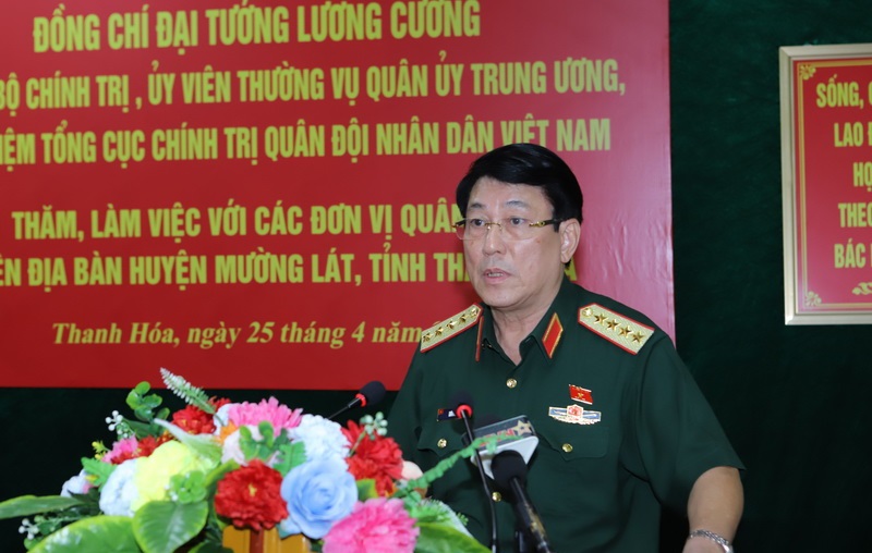 Đại tướng Lương Cường phát biểu tại buổi làm việc.