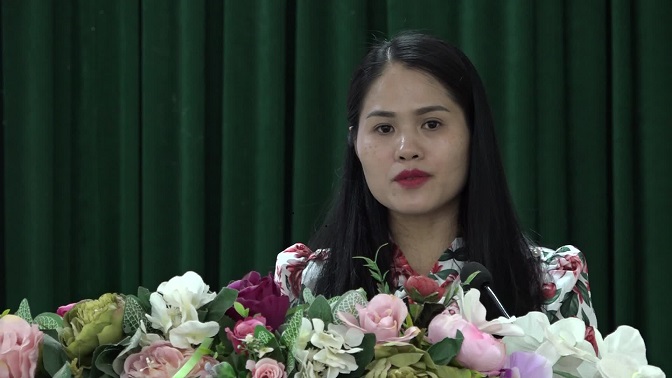 Đồng chí Hà Thị Nhơn – HUV, Chủ tịch Hội LHPN huyện khai mạc hội nghị