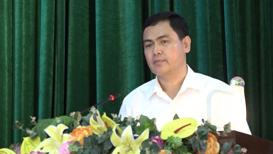 Đồng chí Triệu Minh Xiết – Phó Bí thư Thường trực Huyện uỷ, phát biểu khai mạc.