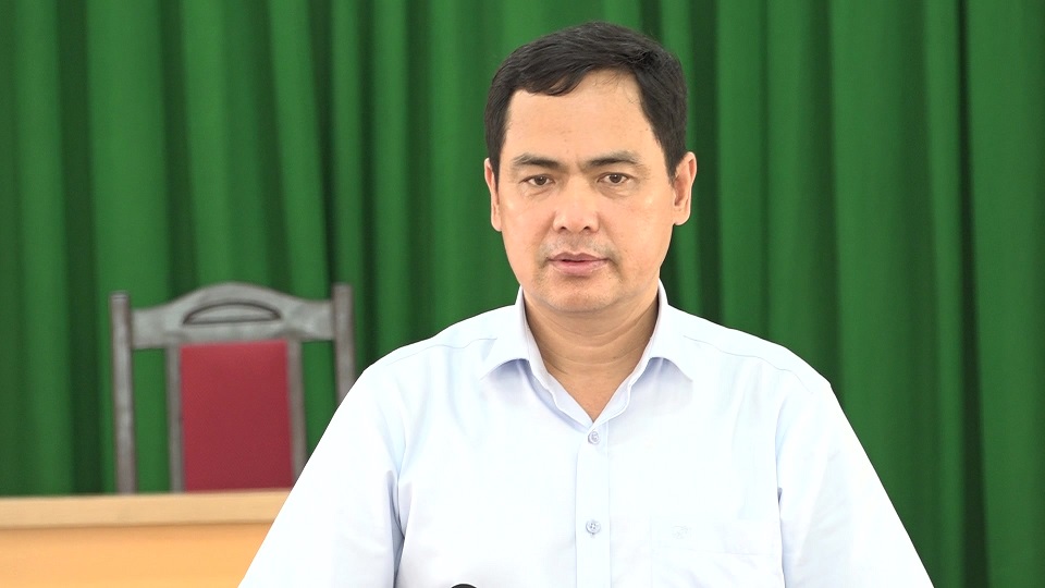 Đồng chí Triệu Minh Xiết – Phó Bí thư thường trực Huyện uỷ phát biểu kết luận buổi kiểm tra.