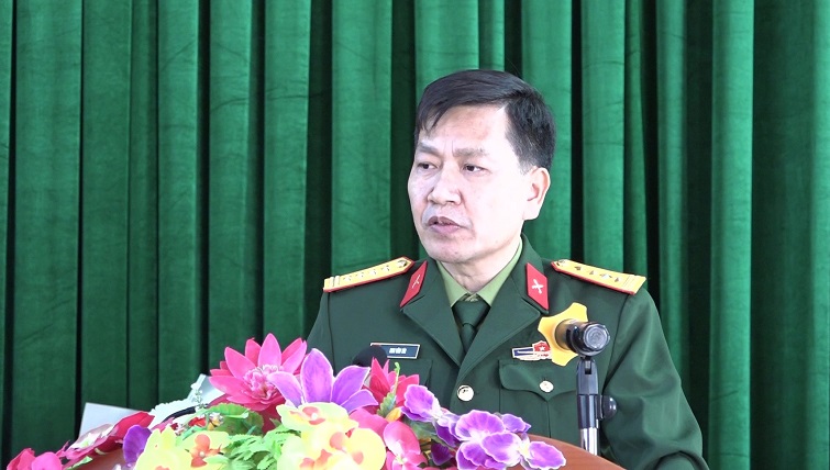 Đại tá Mai Văn Tài, Chính uỷ Đoàn KTQP 5 phát biểu kết luận Hội nghị.