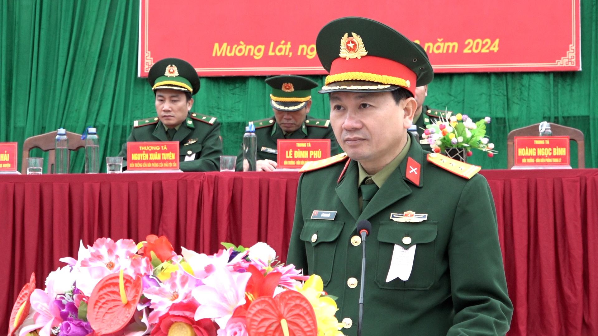 Thượng tá Lê Thanh Hải, Chính trị viên Ban CHQS huyện phát động phong trào thi đua năm 2024.